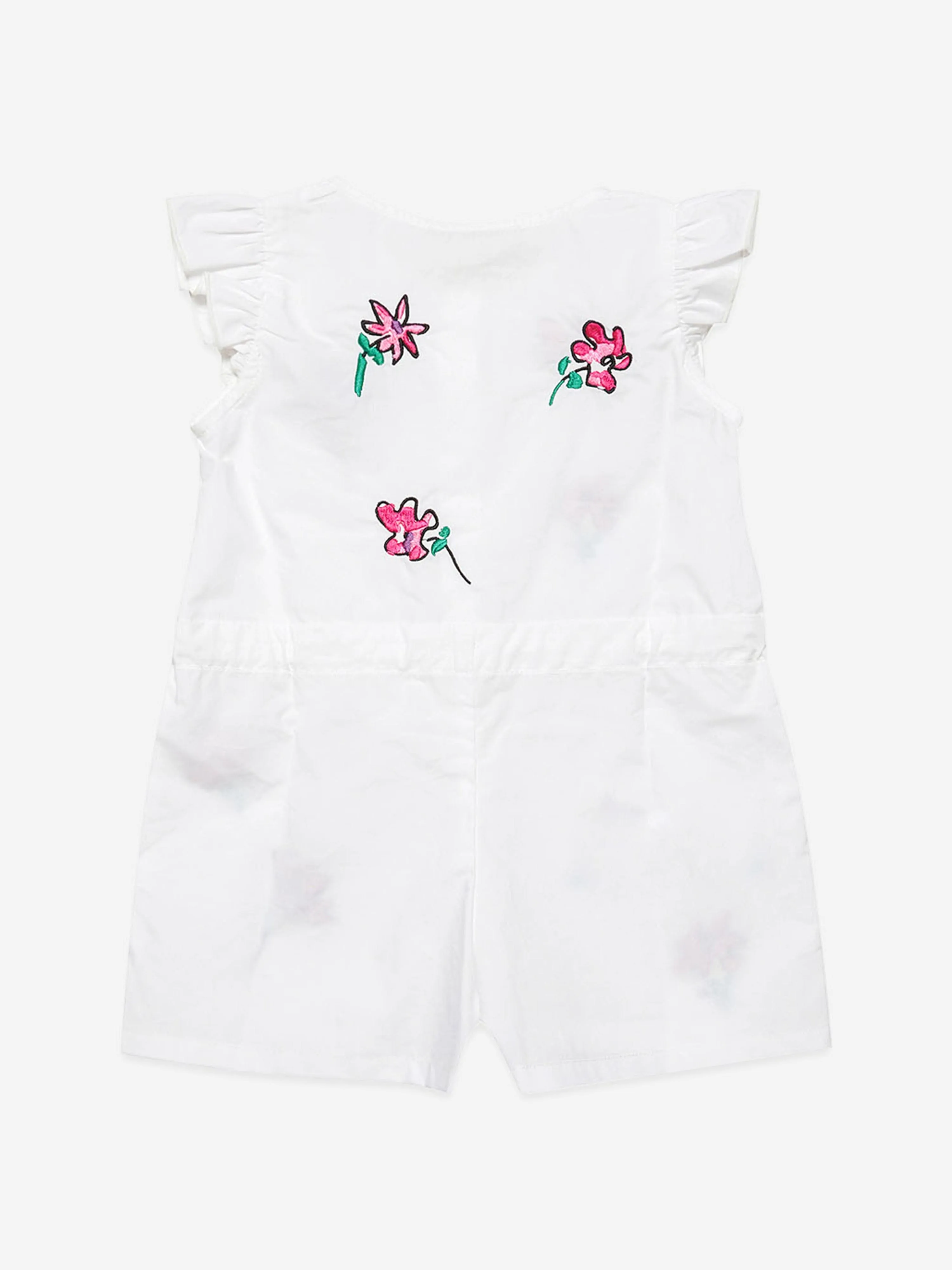 MARNI Baby Girls Embroidered Flower Romper in White