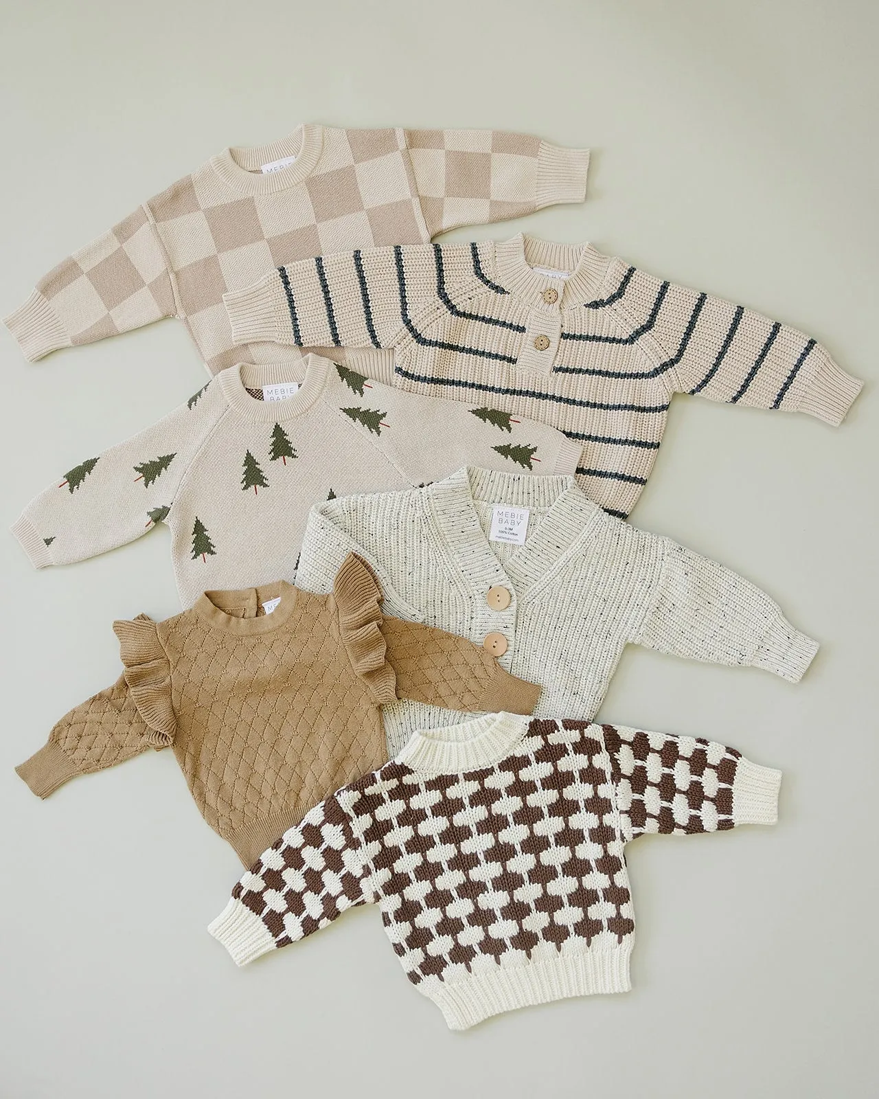 Mebie Baby Toffee Knit Ruffle Sweater