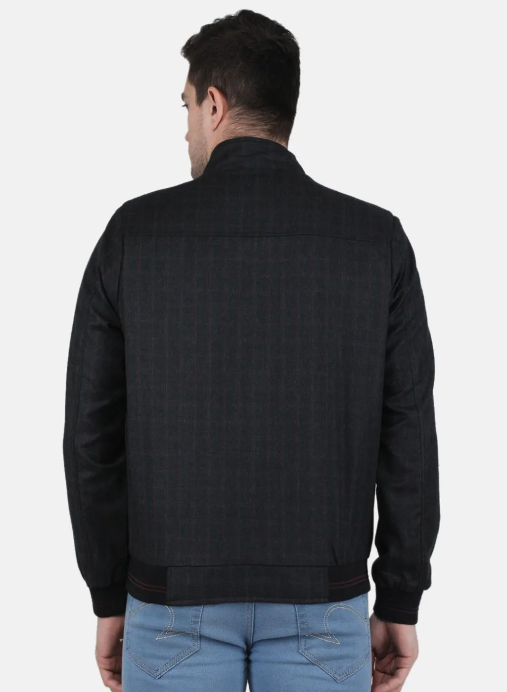 Men Grey Check Coat