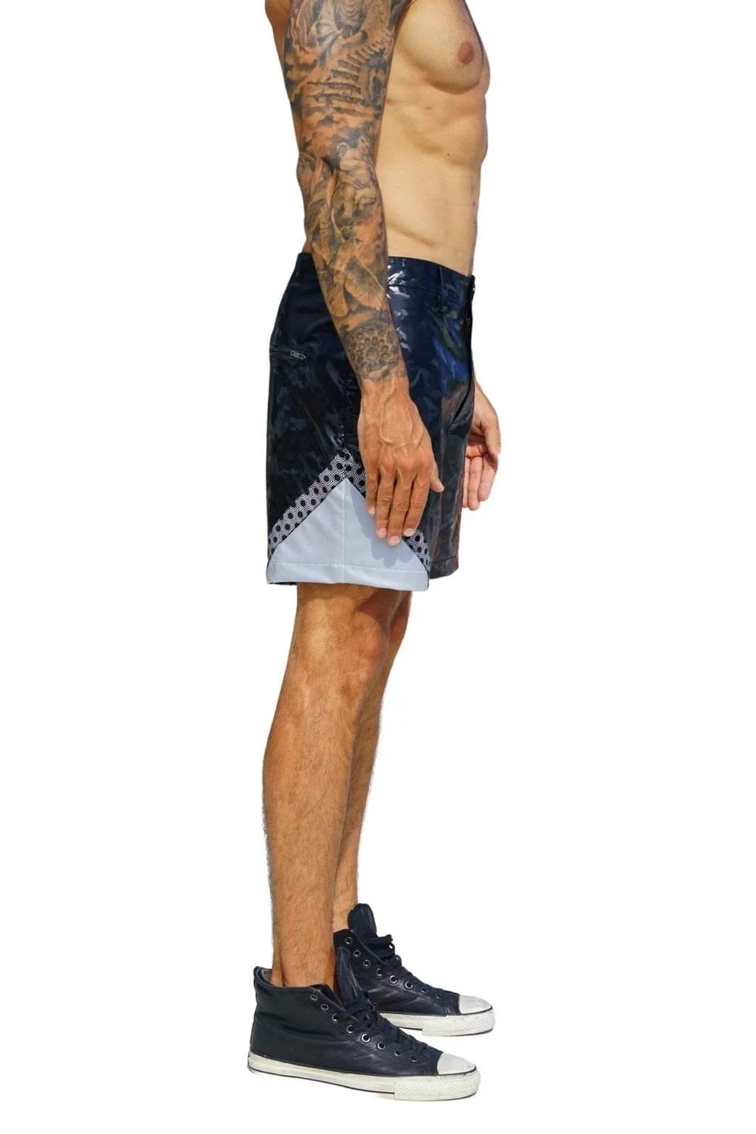 Mens Black Camo Shorts