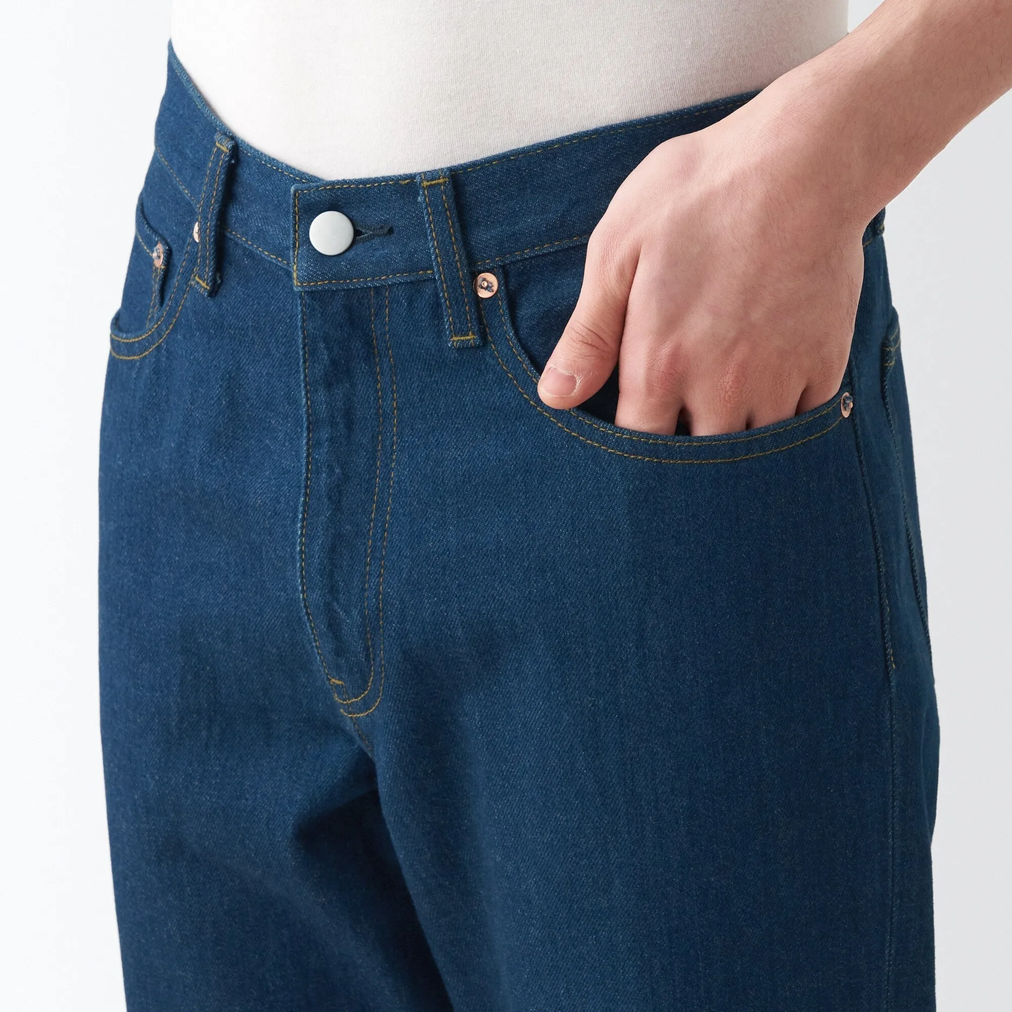 Men's Denim Regular Pants Blue (L 30inch / 76cm)