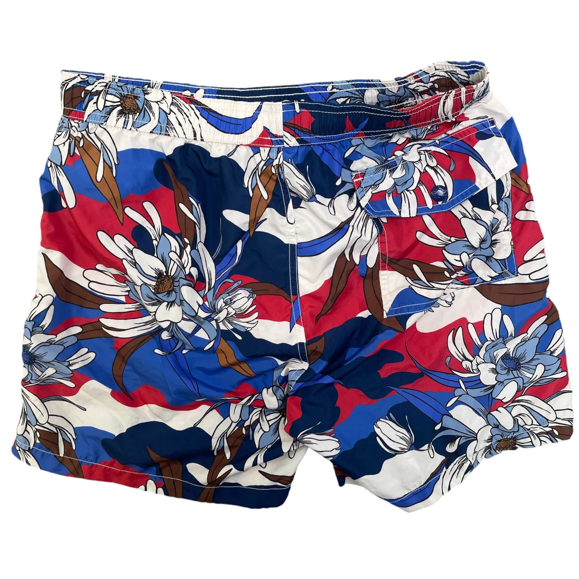 Men's Tropical Patterned Swim Shorts Blue Size M