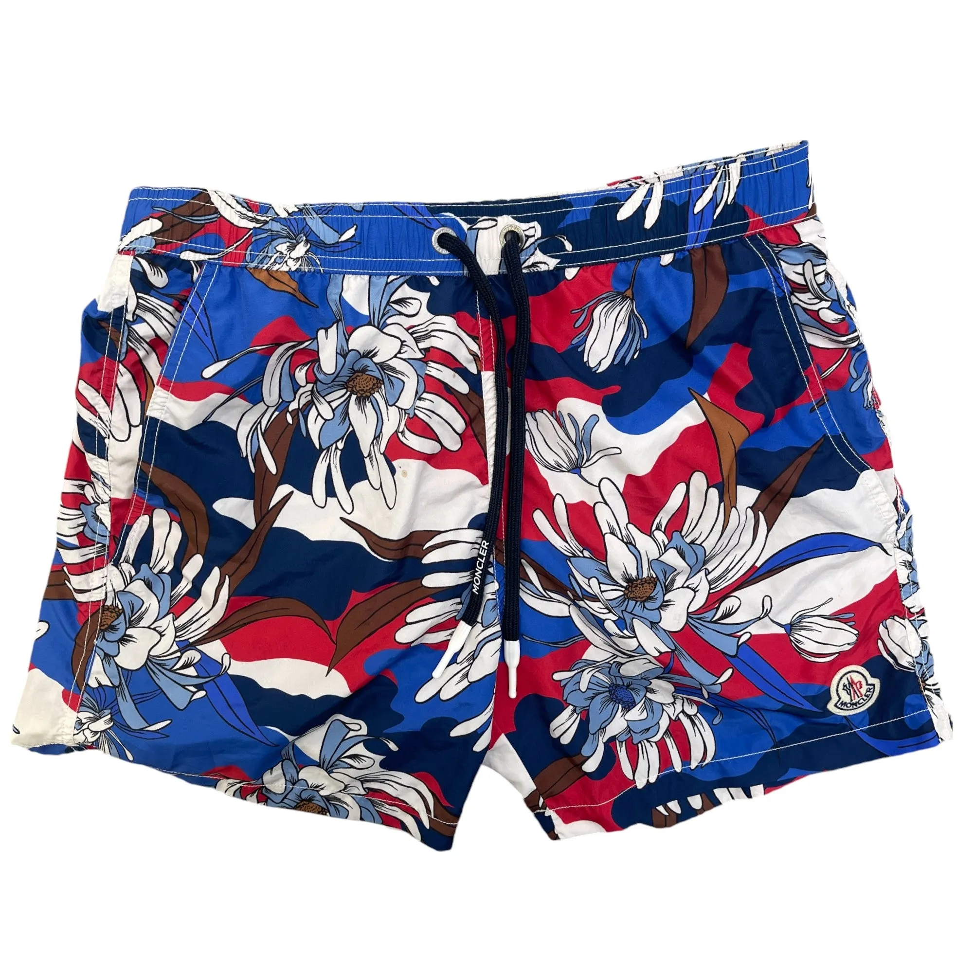 Men's Tropical Patterned Swim Shorts Blue Size M