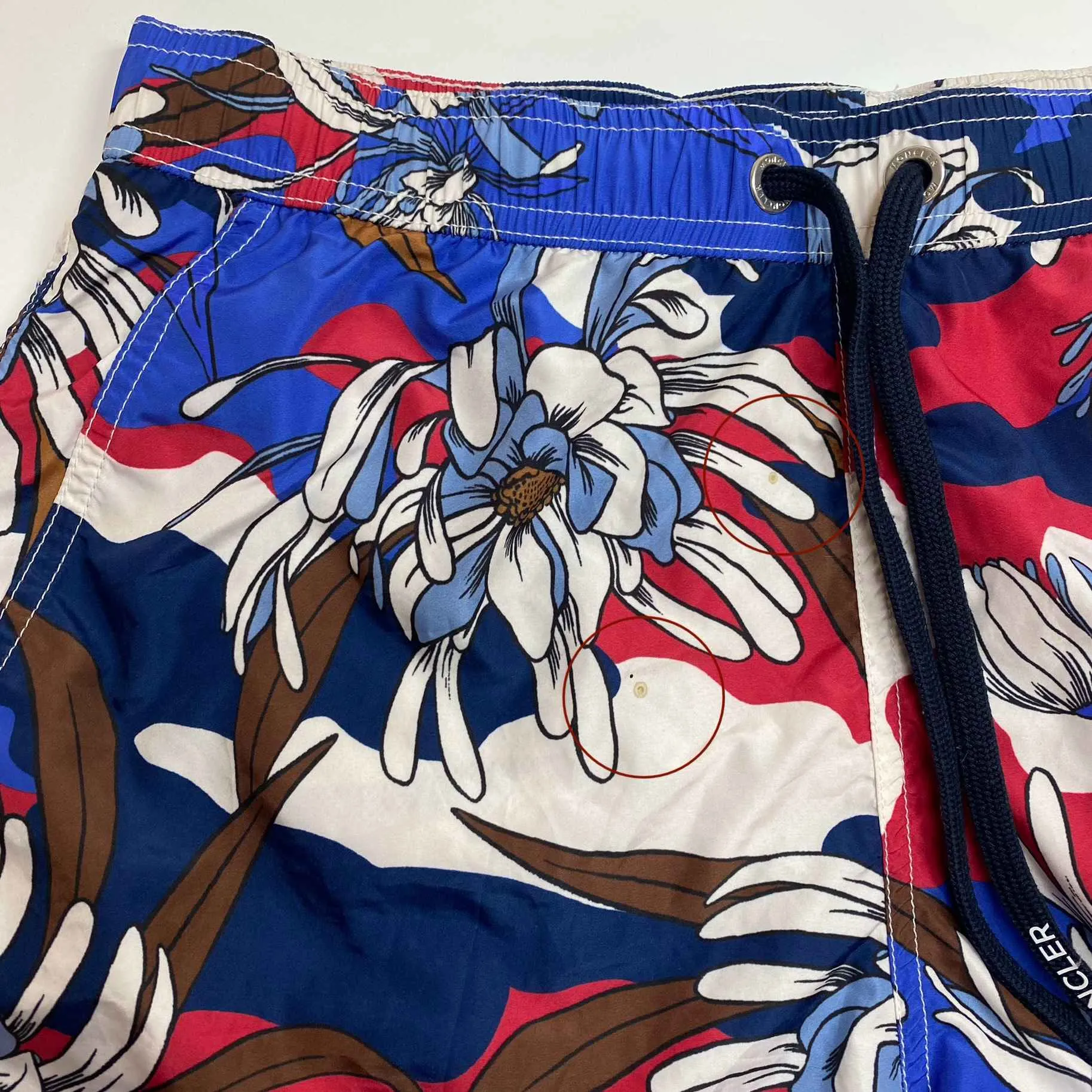 Men's Tropical Patterned Swim Shorts Blue Size M