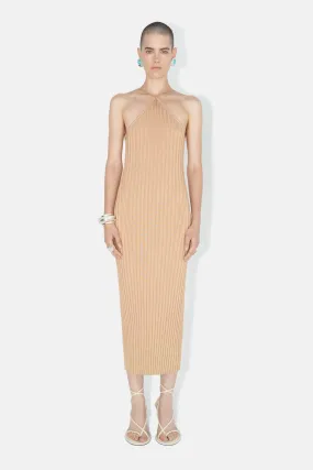 Metallic Rhea Cami Dress - Beige