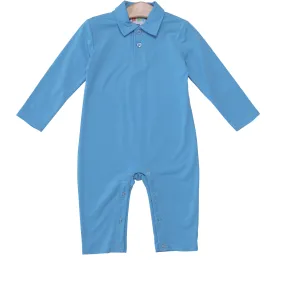 Michael Polo LS Romper- Cornflower Blue