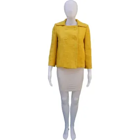 MILLY YELLOW TWEED CROPPED JACKET NEW WITH TAGS