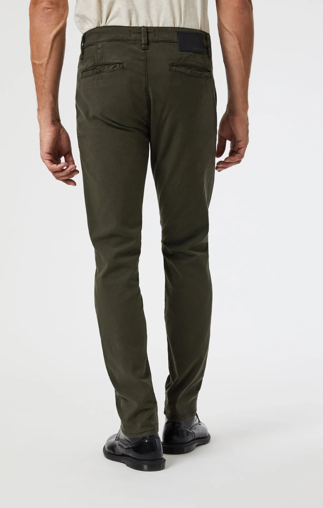 MILTON SLIM STRAIGHT CHINO IN DARK GREEN LUXE TWILL