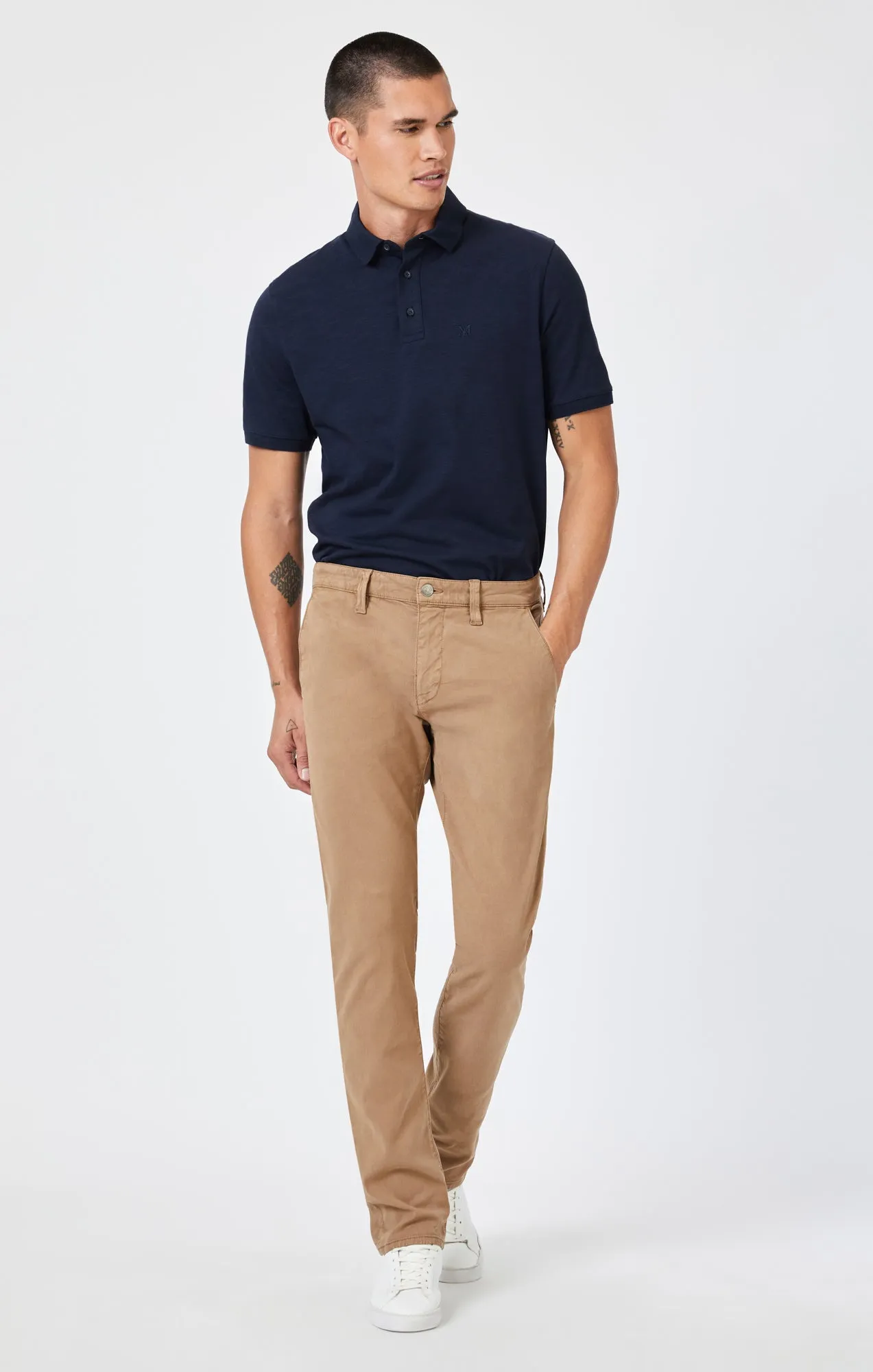 MILTON SLIM STRAIGHT CHINO IN TIGER EYE'S LUXE TWILL