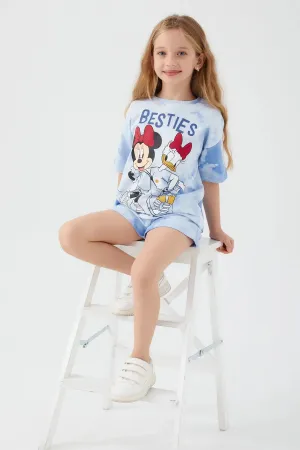 Minnie Mouse Besties Blue Girls Shorts Set