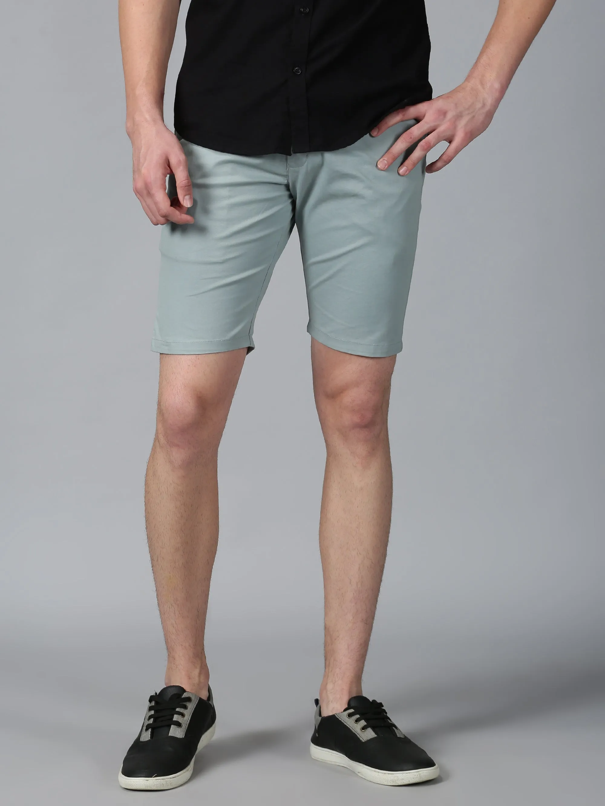 Mint Blue stretch men chino shorts