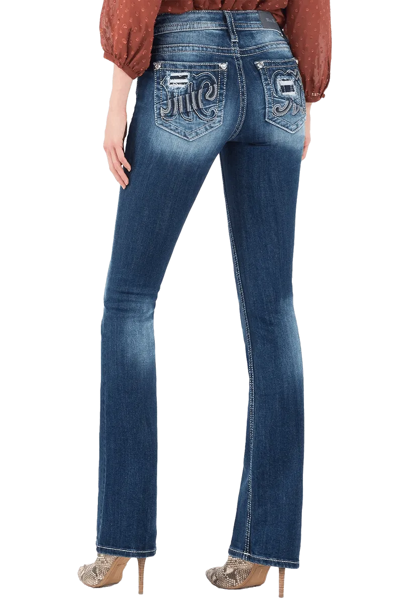 Miss Me Distressed M Chloe Mid Rise Boot Cut Jeans