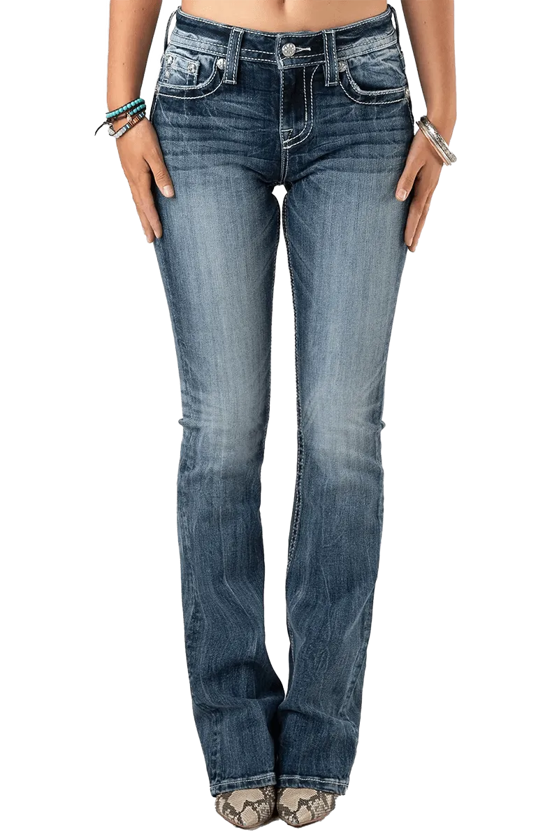 Miss Me Women's Angel Wing Embroidery Jeans