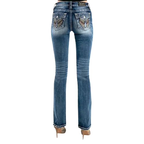 Miss Me Women's Colorful Wing Stitch Jeans