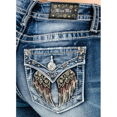 Miss Me Women's Colorful Wing Stitch Jeans