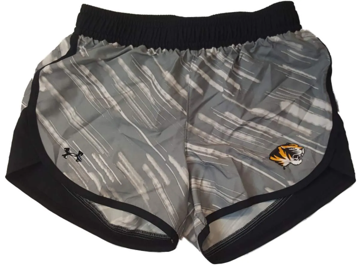 Missouri Tigers Under Armour Heatgear GIRLS Gray Patterned Athletic Shorts (M)