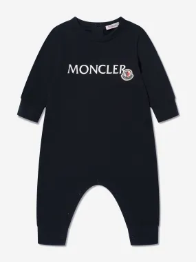 Moncler Enfant Baby Logo Romper in Navy