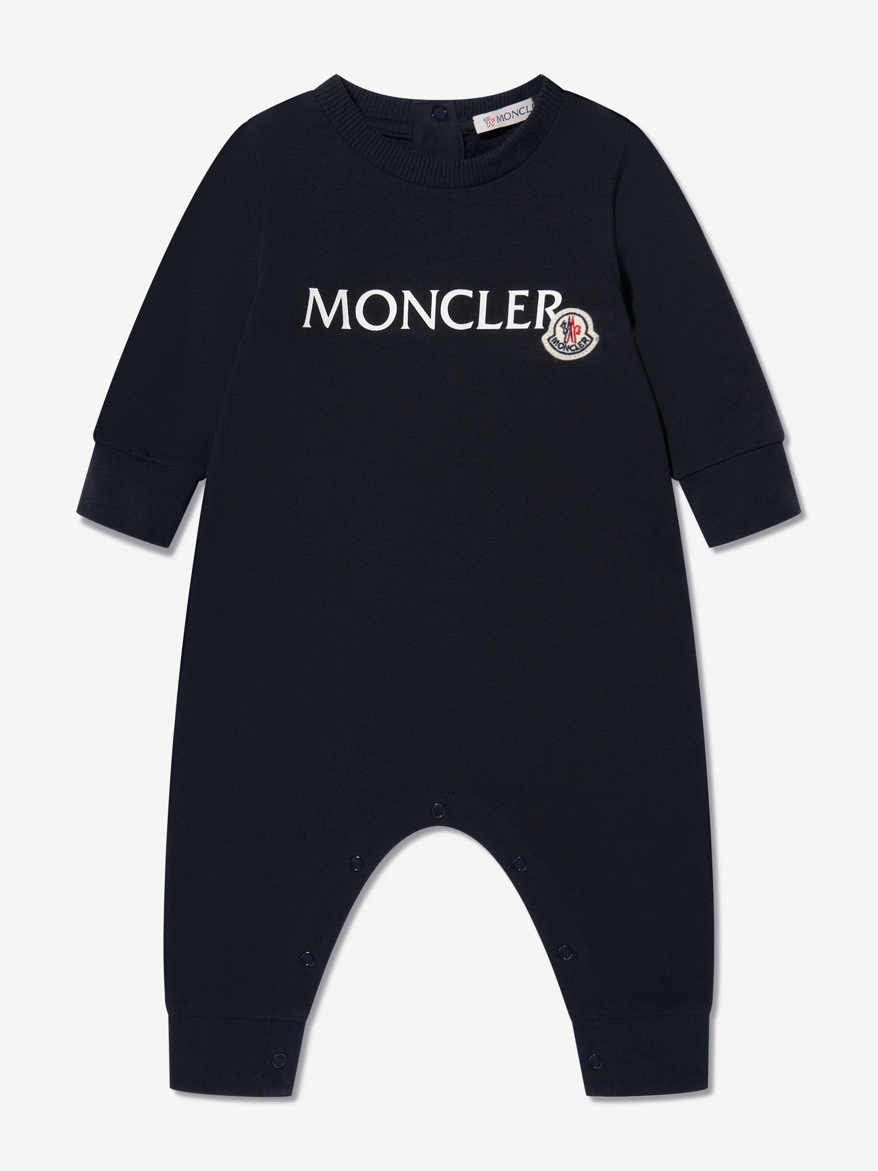 Moncler Enfant Baby Logo Romper in Navy