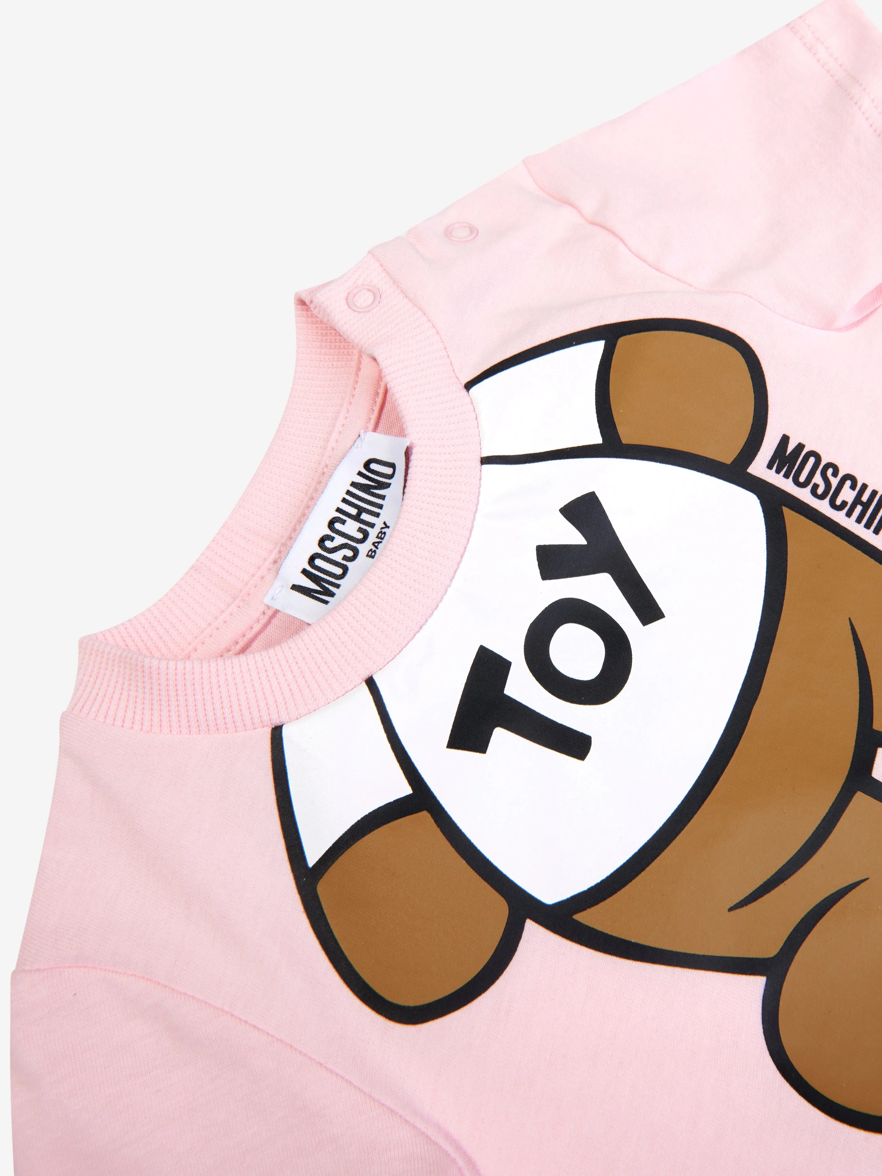 Moschino Baby Teddy Toy Romper in Pink