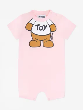 Moschino Baby Teddy Toy Romper in Pink