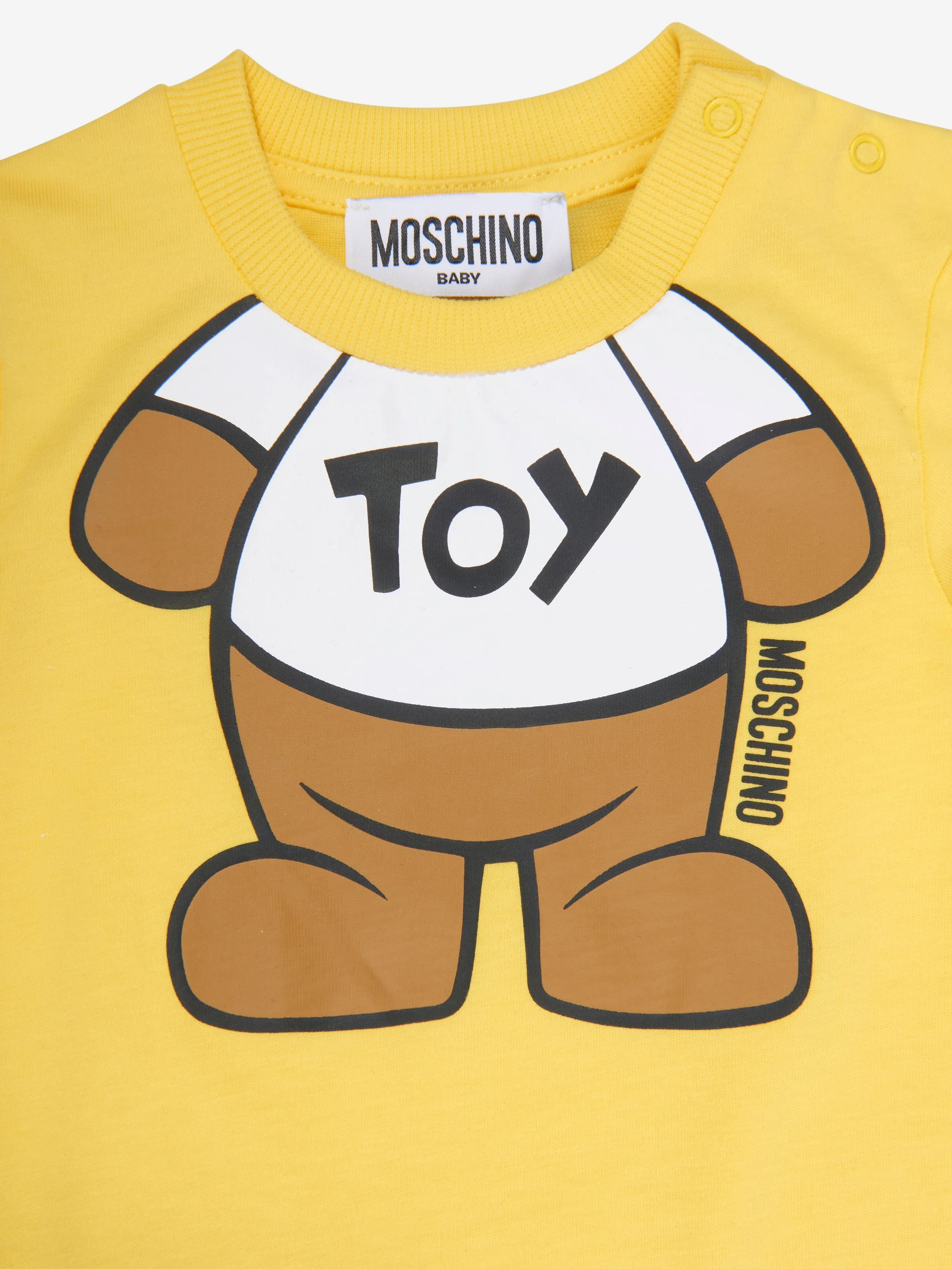 Moschino Baby Teddy Toy Romper in Yellow