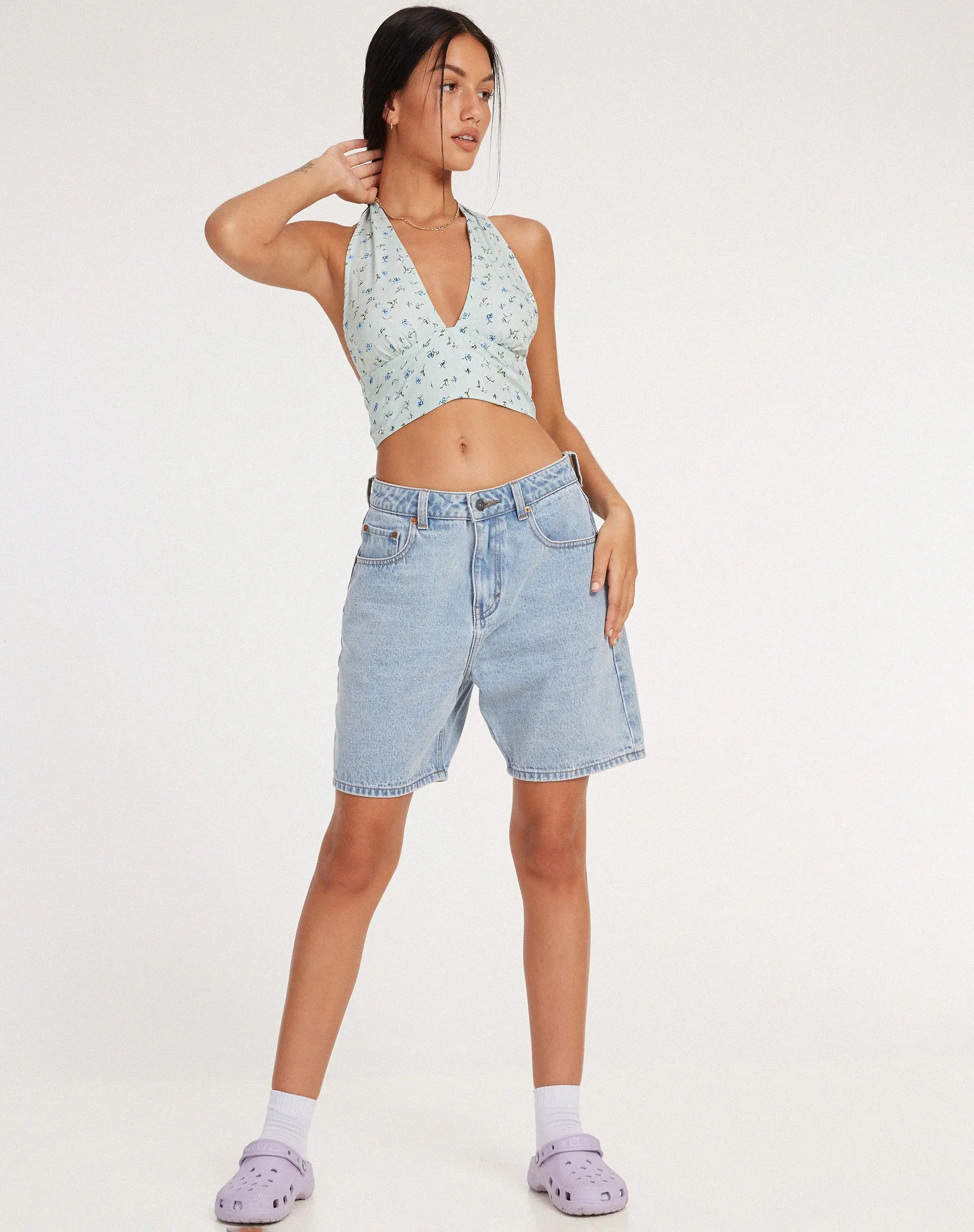 Nanda Crop Top in Pretty Petal Green