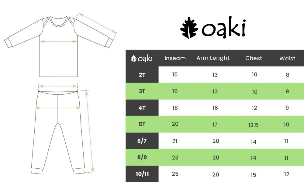 Oaki Kids Ultra-Soft Merino Wool Base Layer Kids, Breathable Merino Base Layer, Boys & Girls Thermals for Kids, Blue Spruce