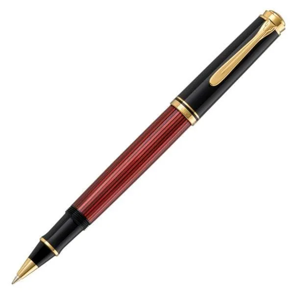 Pelikan Souveran R400 Rollerball Pen - Red with Gold Trim