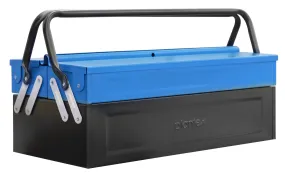 Plantex tools box/tool box empty for tools kit/toolbox for home and garage use/with large capacity - 3 compartments (blue & black) - metal