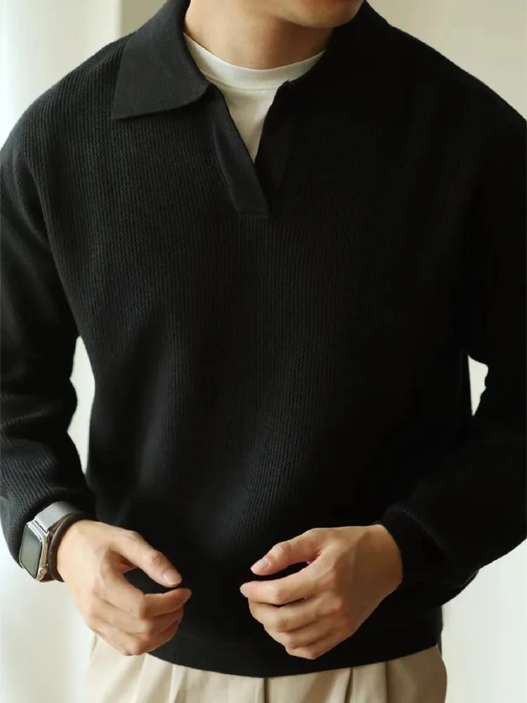 Polo turn-down collar sweater