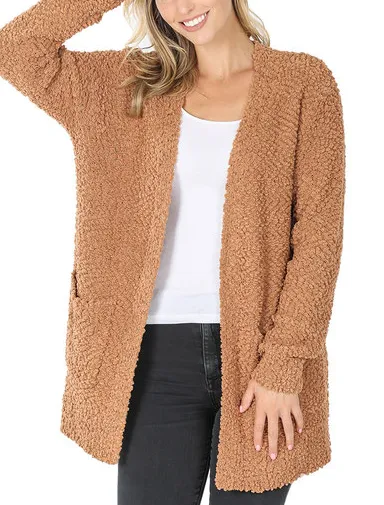 Popcorn Cardigan with Pockets (plus)