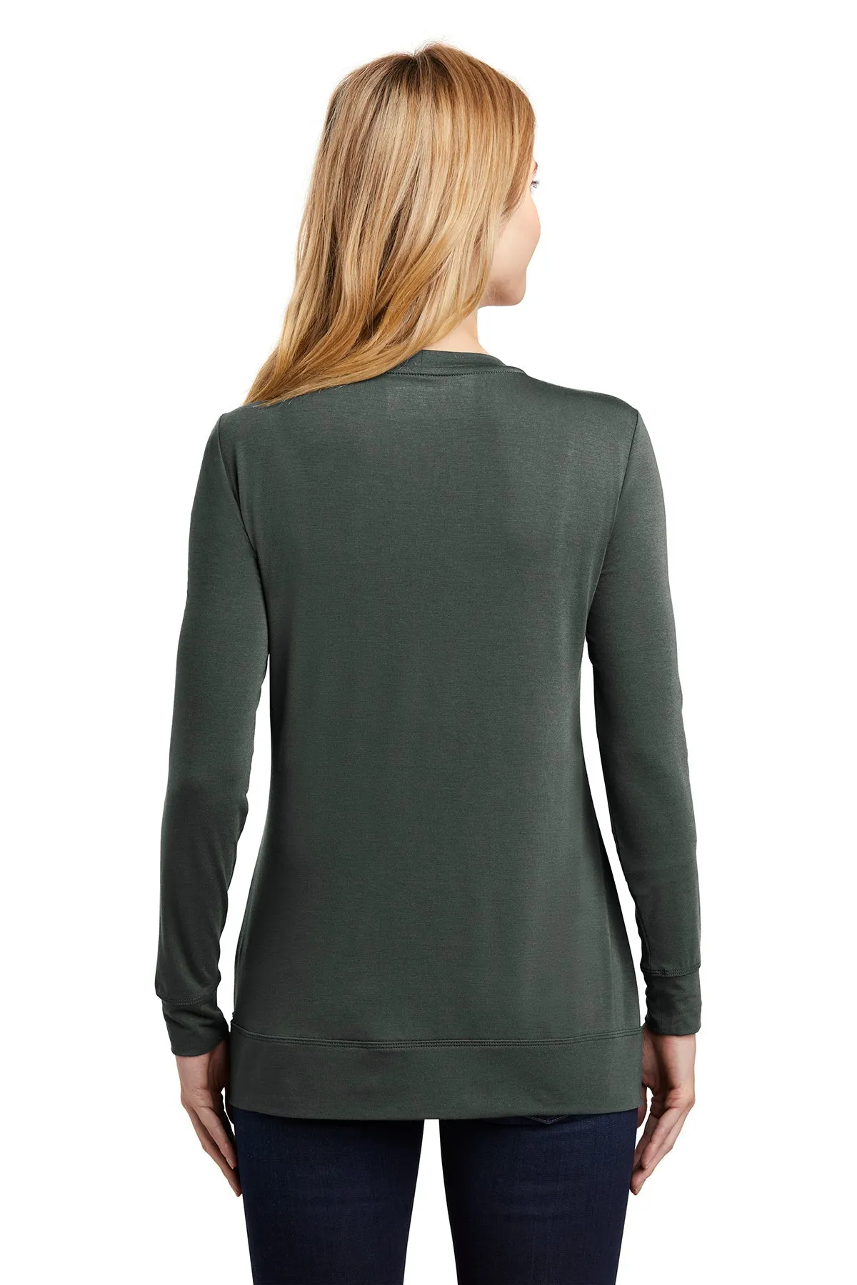 Port Authority Ladies Concept Branded Cardigans, Grey Smoke