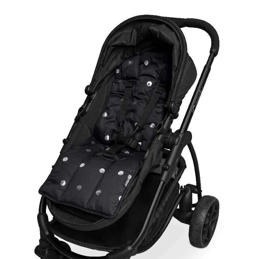 Pram Liner - Black Silver Arrows/Spots