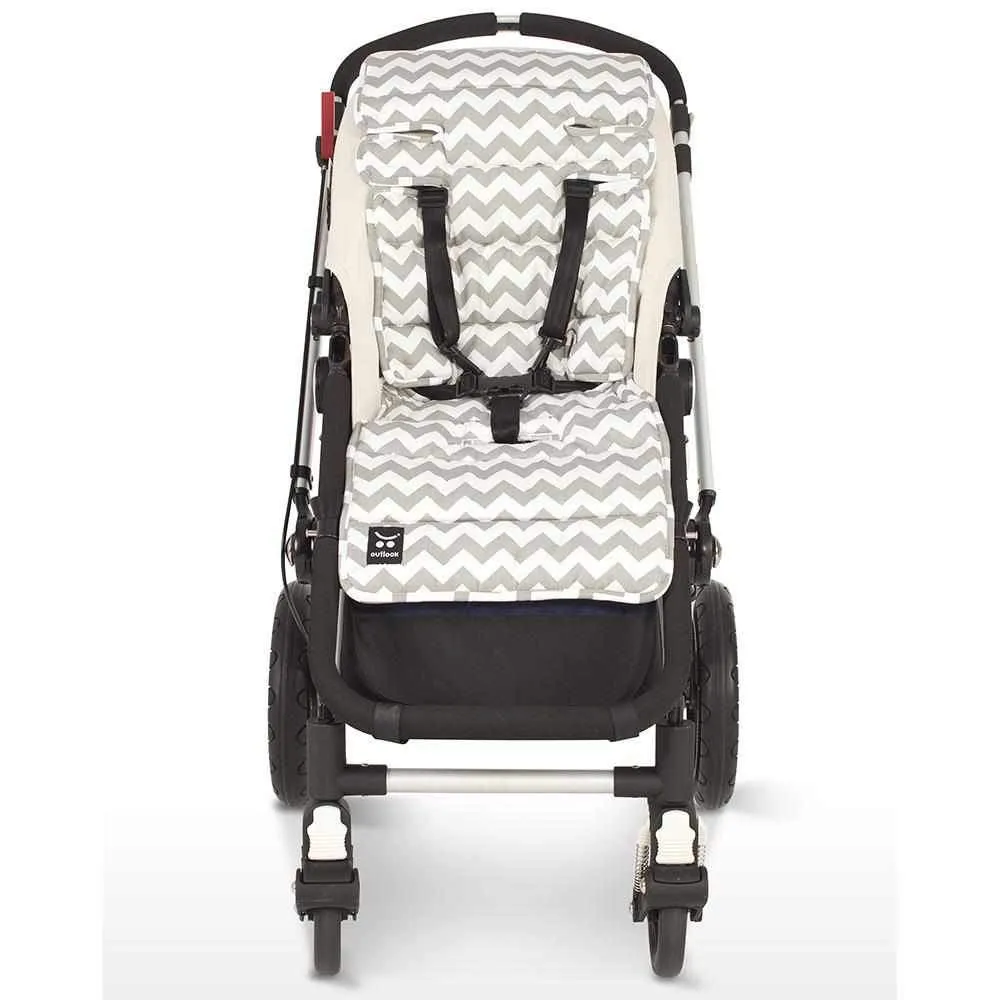 Pram Liner - Grey Chevron