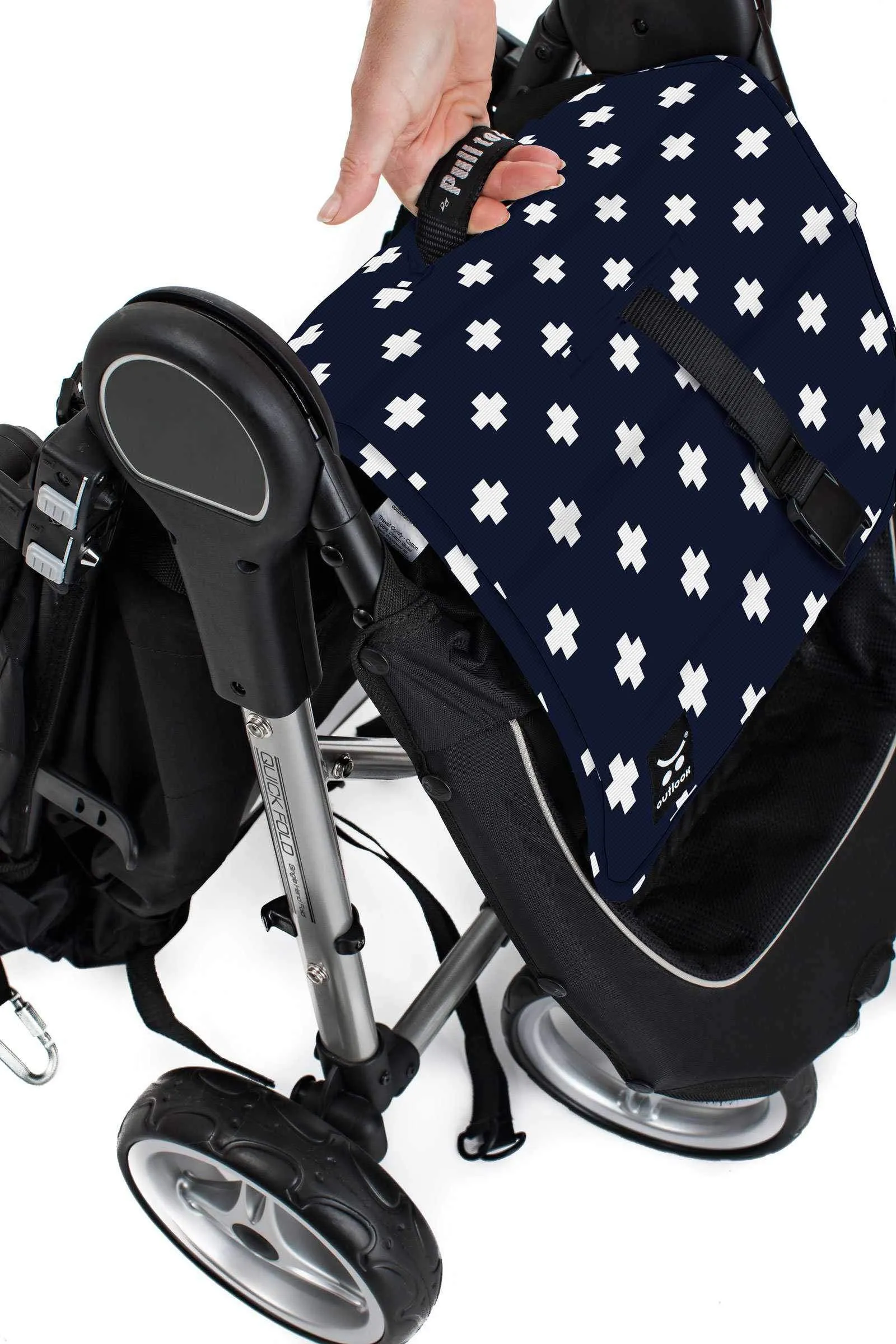 Pram Liner - Navy Crosses