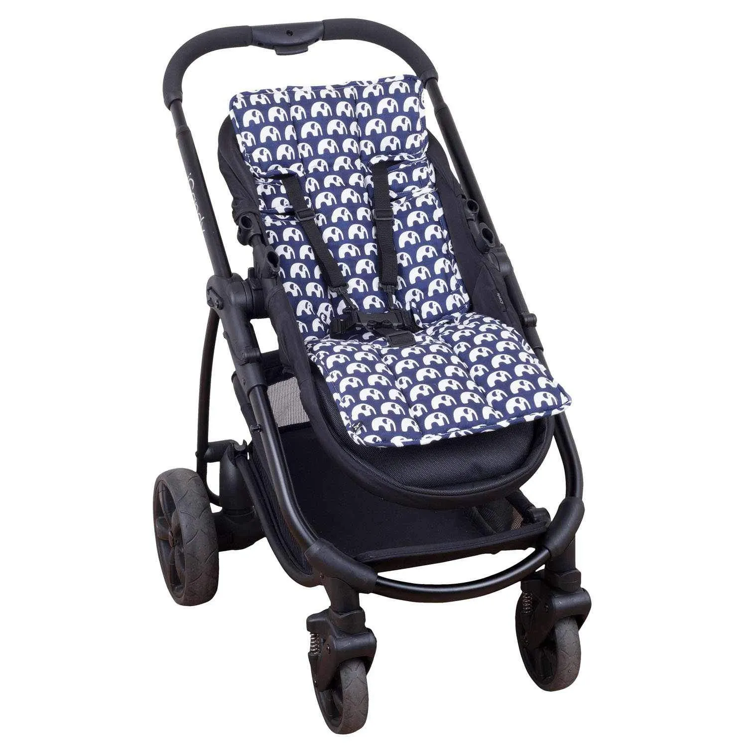 Pram Liner - Navy Elephants