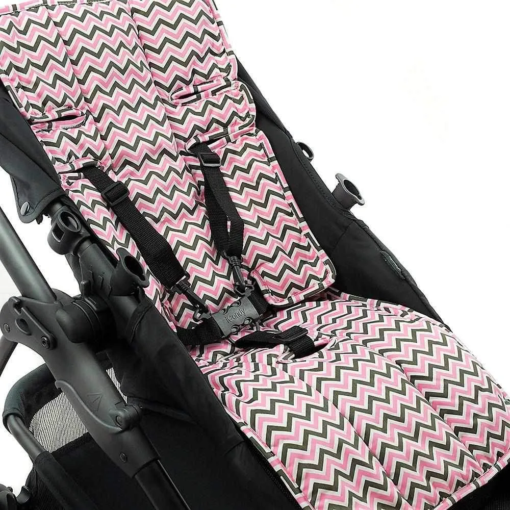 Pram Liner - Pink Grey Chevron