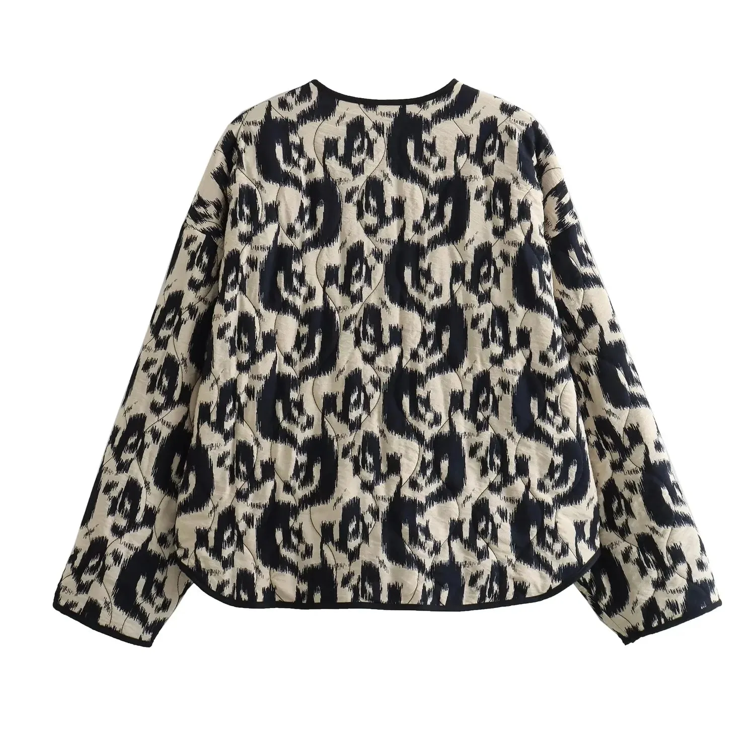 Pre Order:  Abstract Round Neck Cotton Coat