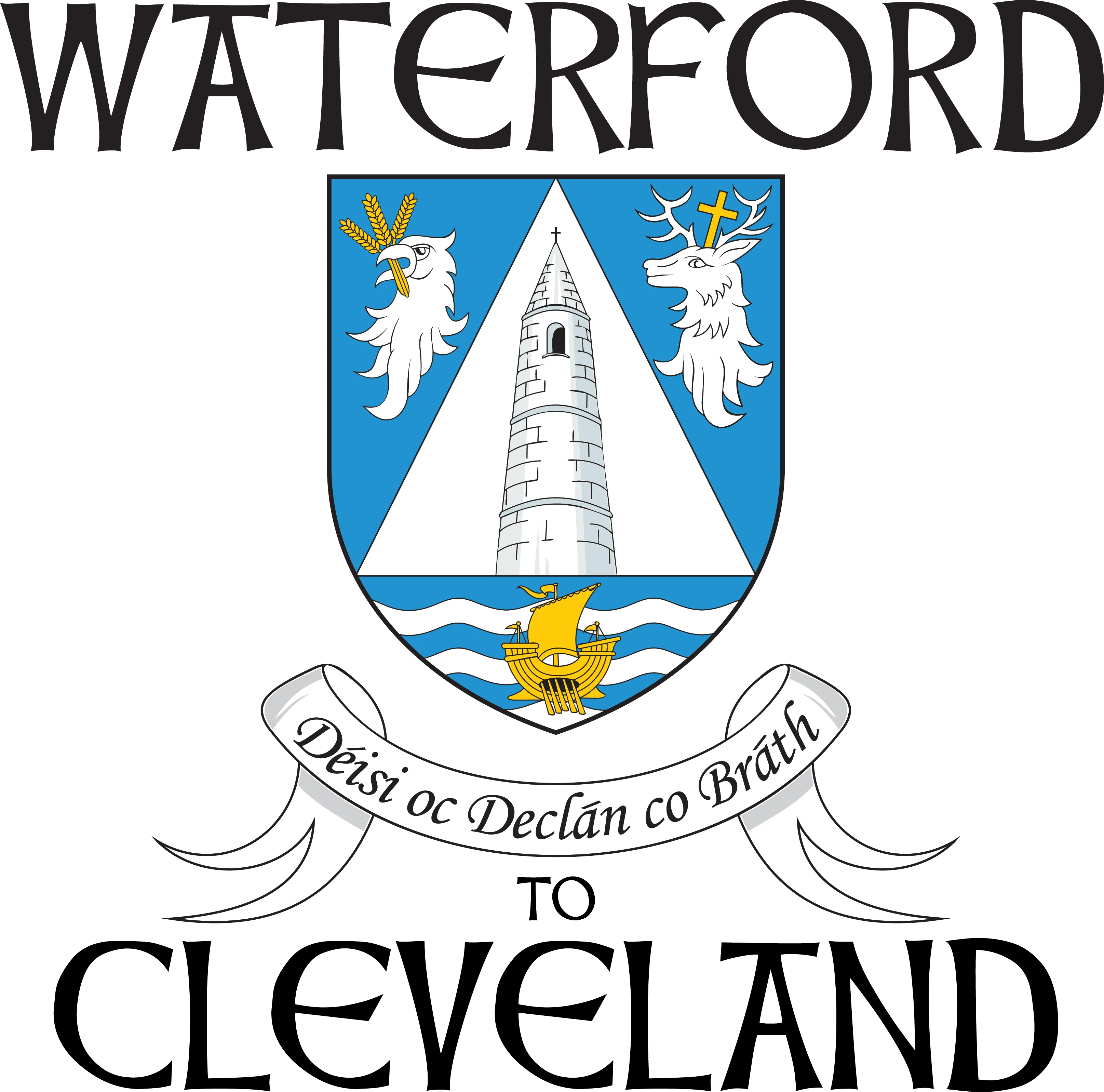 "Waterford to Cle" Irish Counties Design on Gray