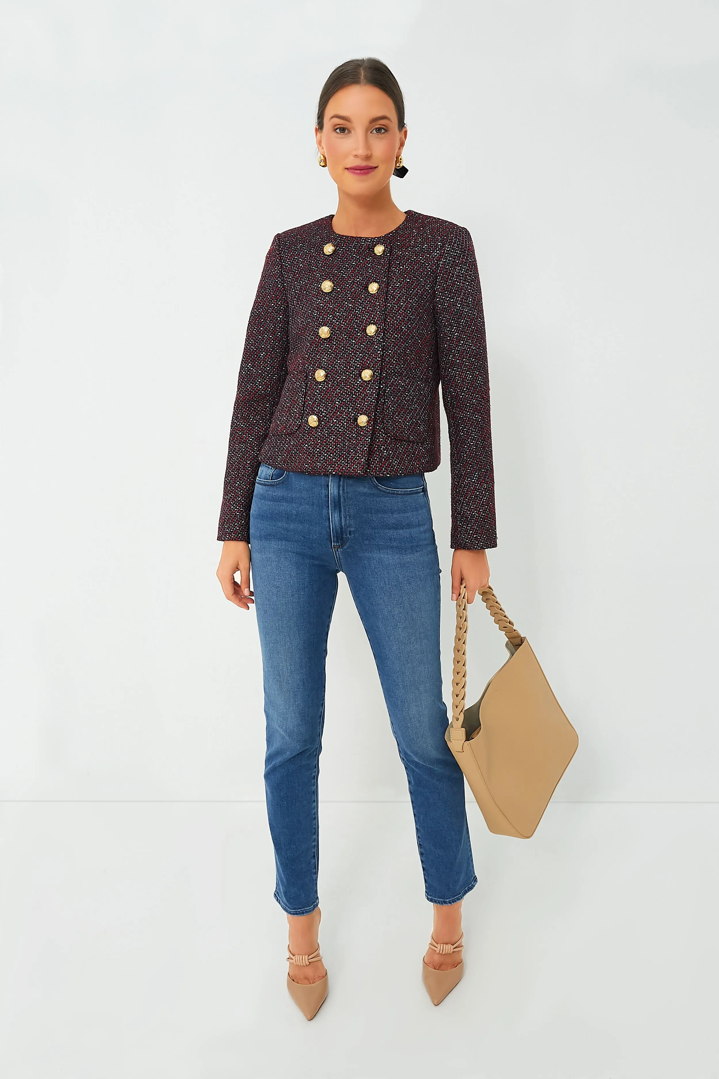 Red and Blue Tweed Marais Jacket