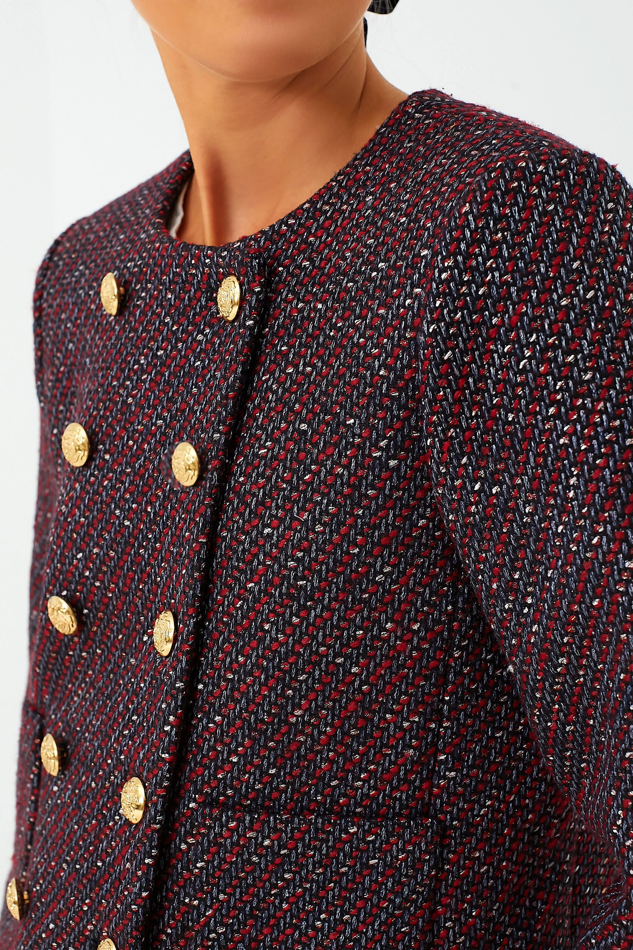 Red and Blue Tweed Marais Jacket