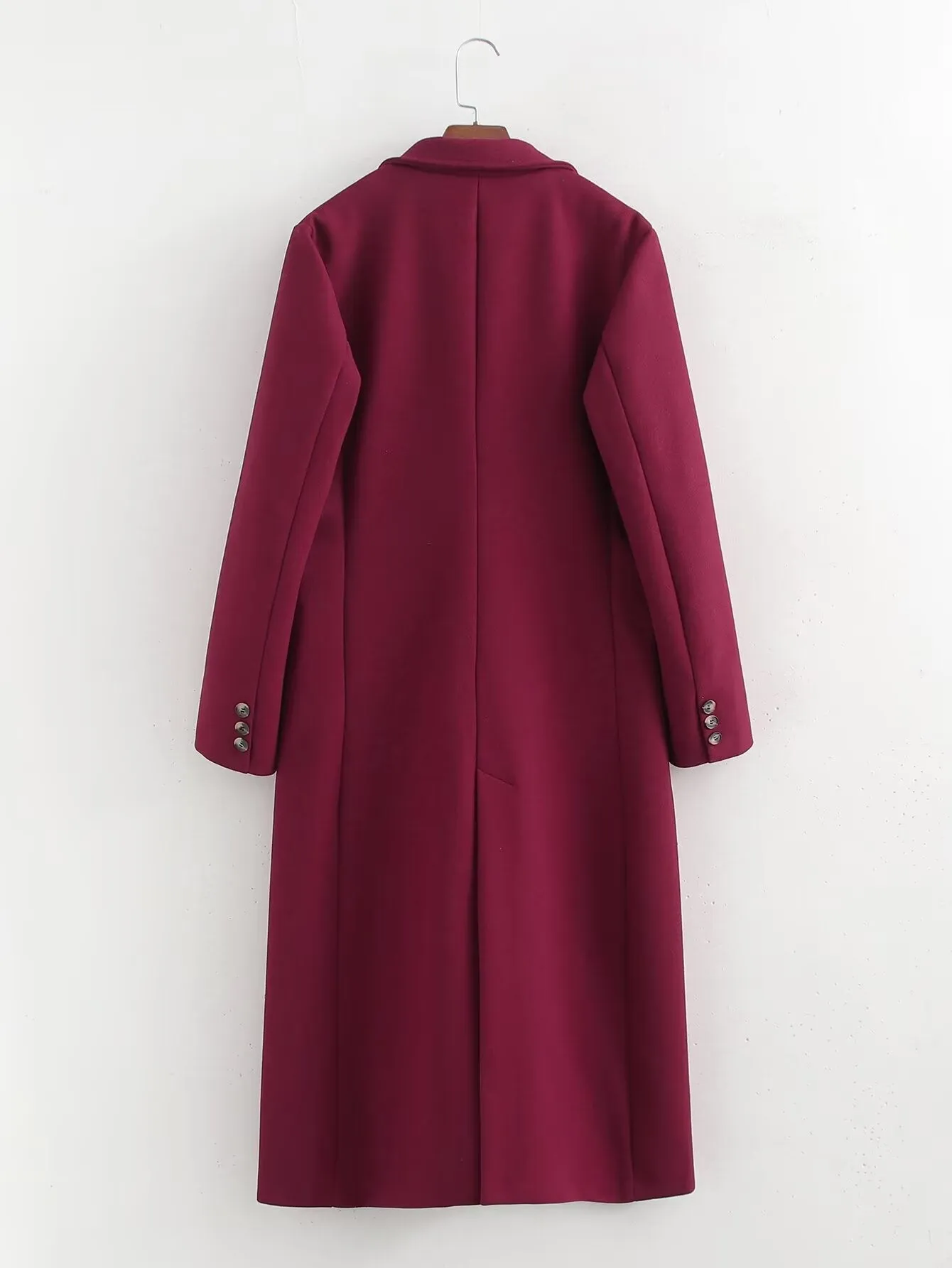 Red Woolen Coat for Women Autumn Winter Hepburn Korean High Grade Slimming Long Baggy Coat