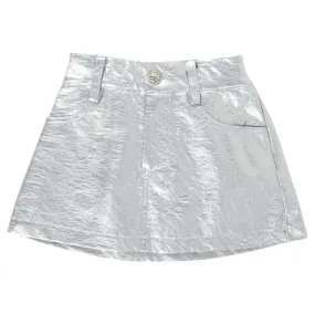 RILEY METALLIC FAUX LEATHER SKIRT