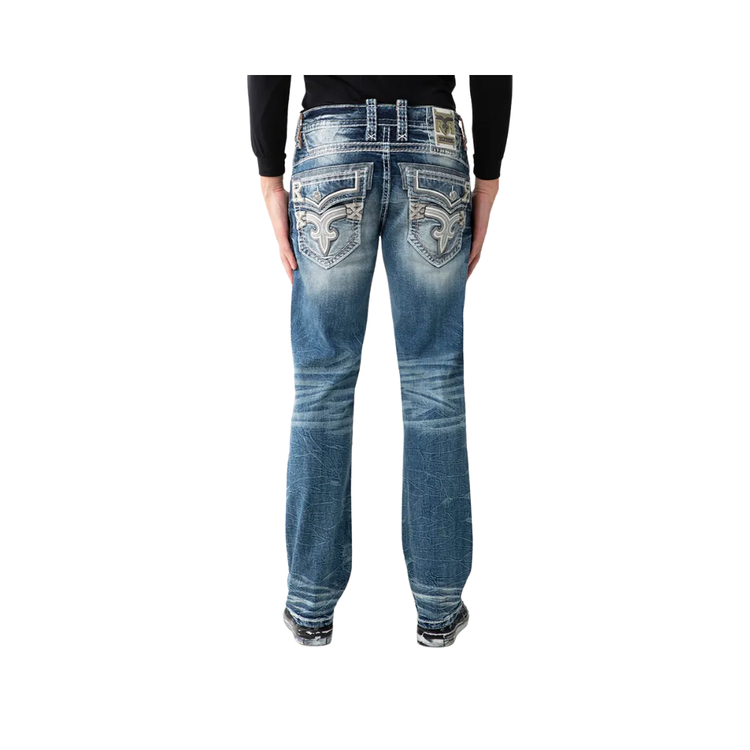 Rock Revival Men's Seagrass J200 Straight 34 Denim Jean