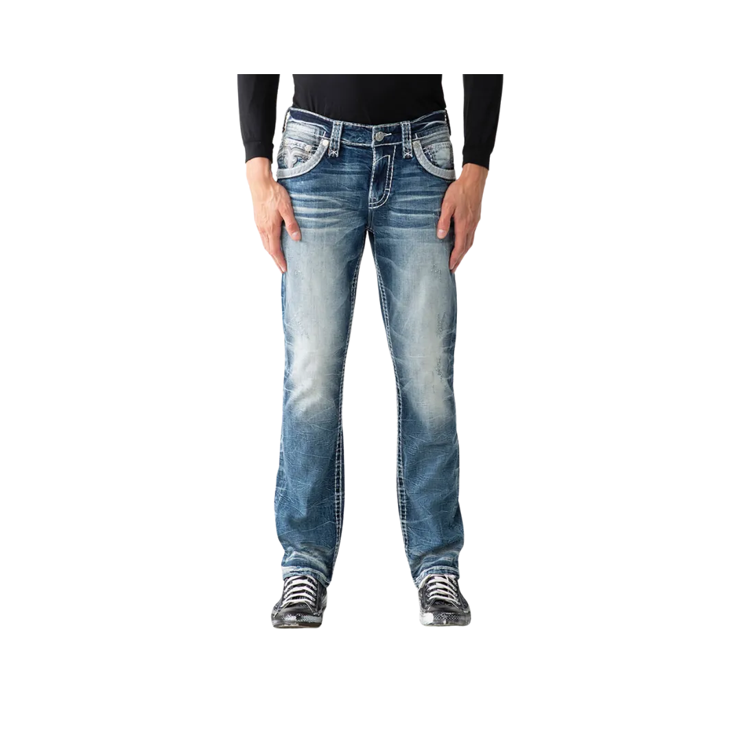 Rock Revival Men's Seagrass J200 Straight 34 Denim Jean