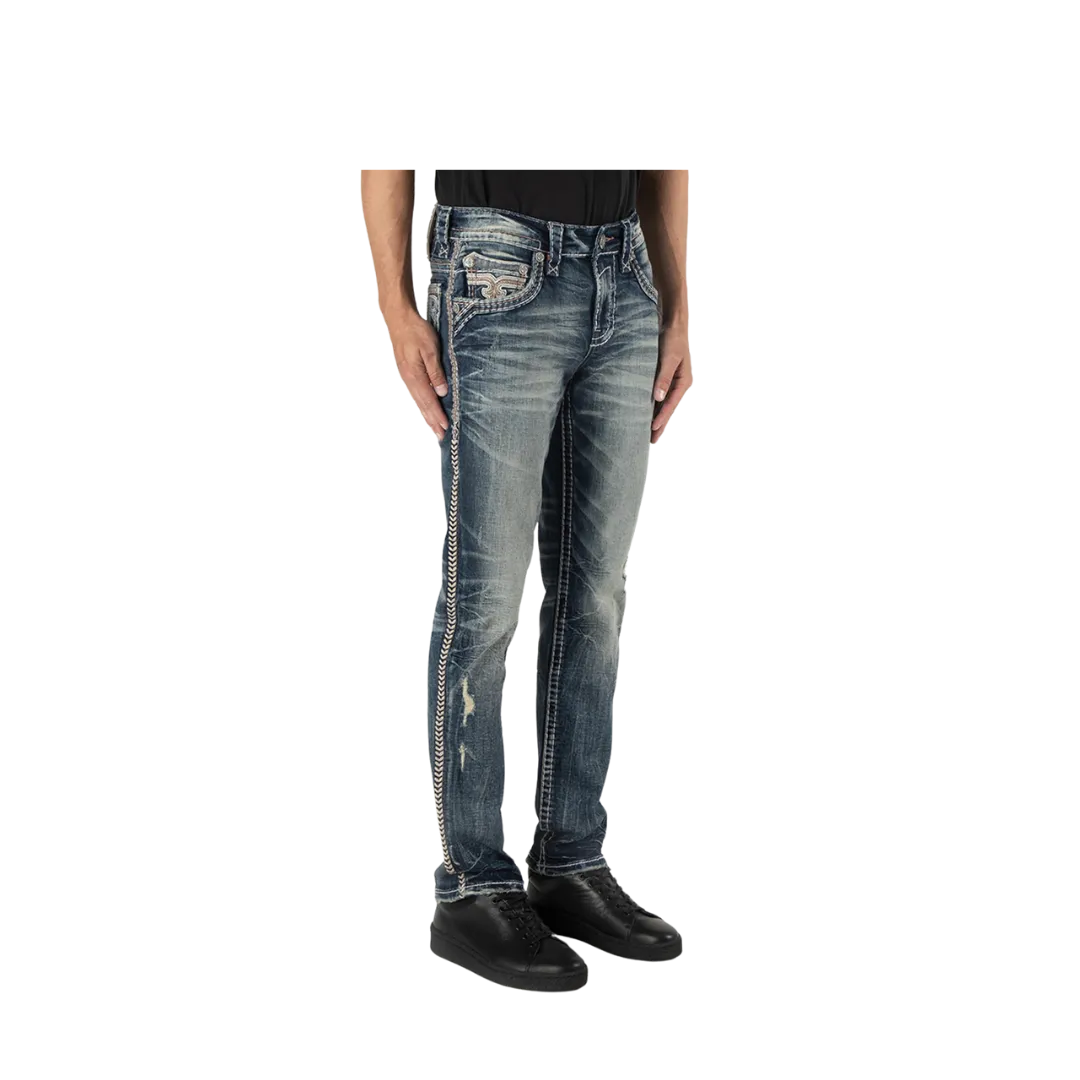 Rock Revival Men's Seth Alt Straight Cut Vintage Blue Jeans