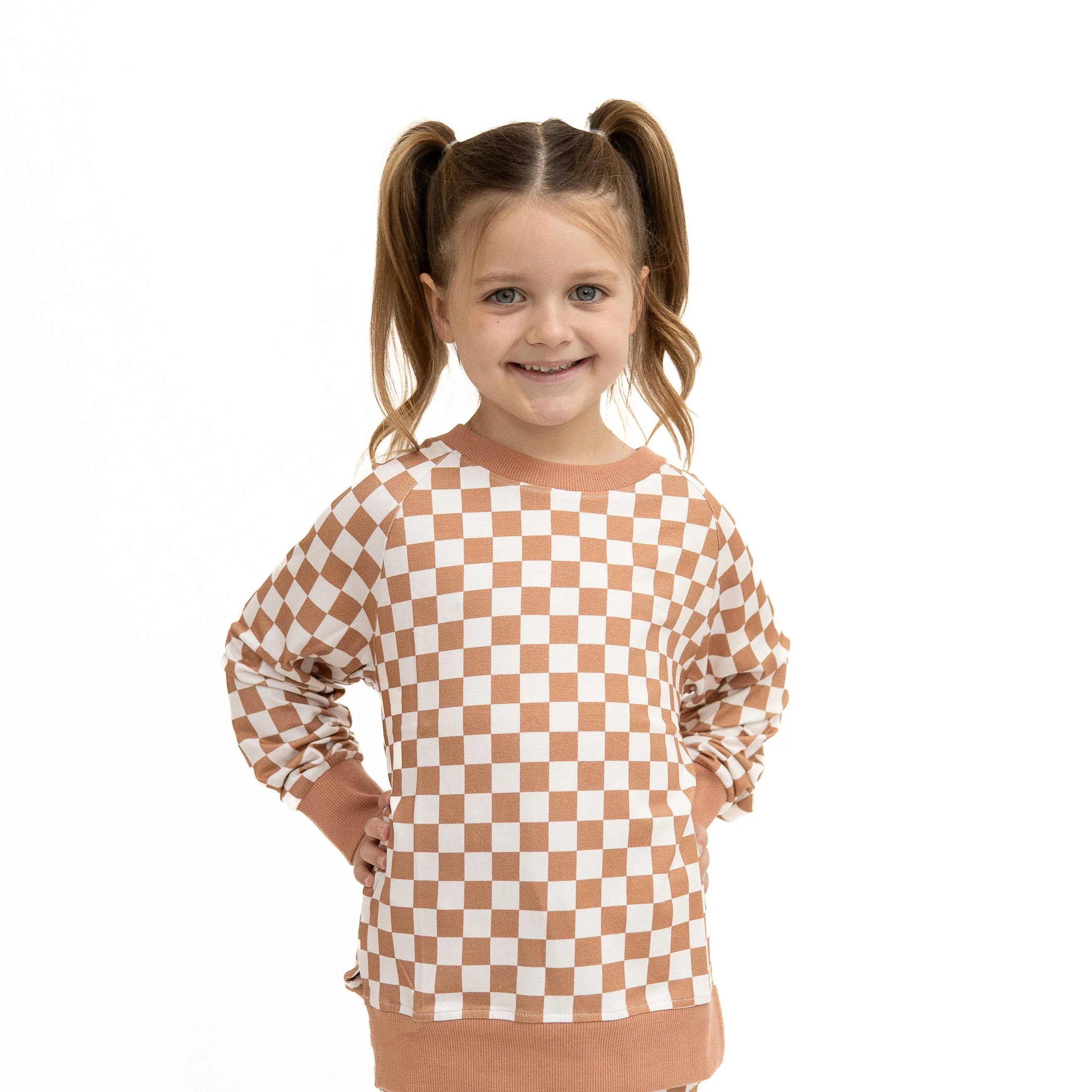 Rust Checks Toddler Crew Neck Sweatshirt