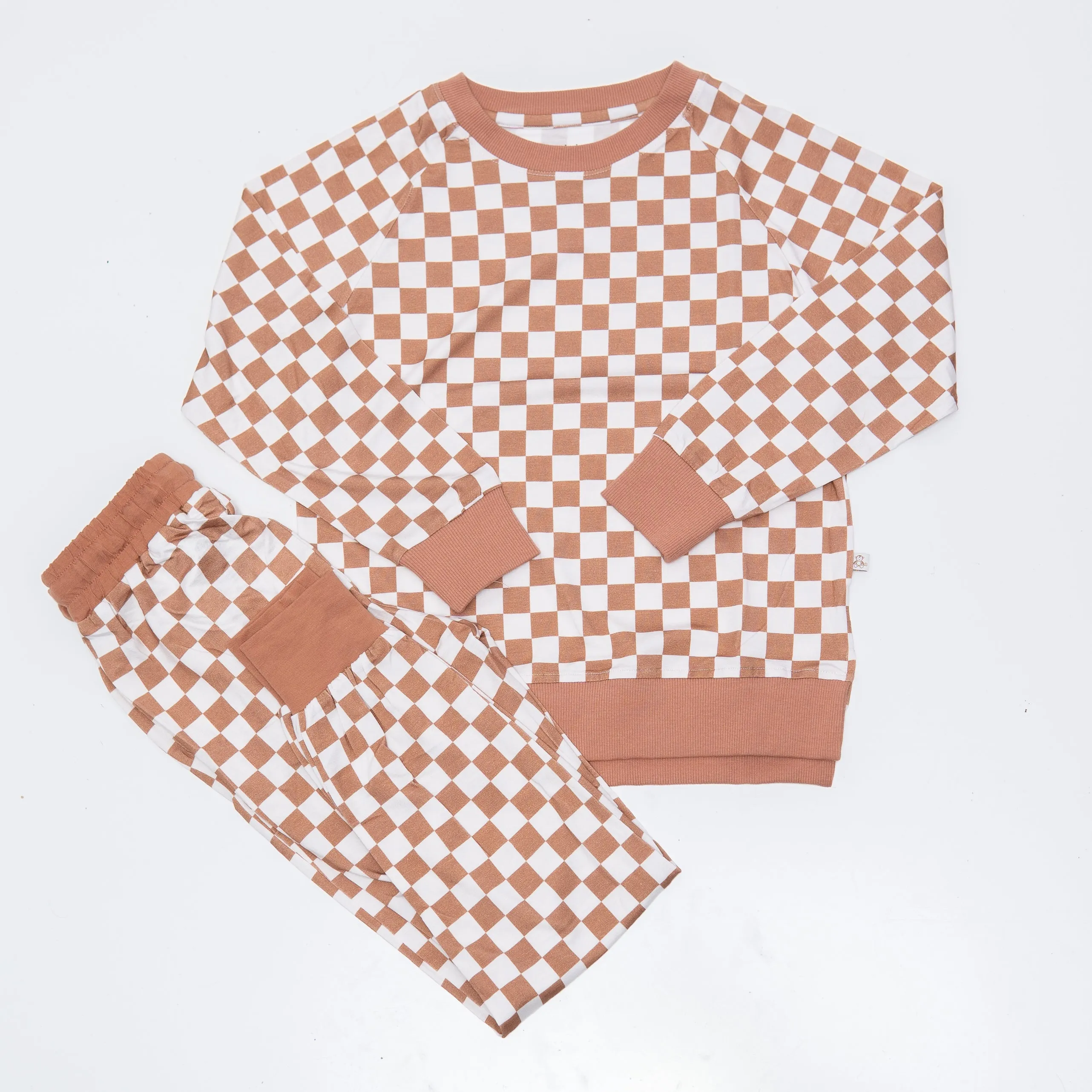 Rust Checks Toddler Crew Neck Sweatshirt