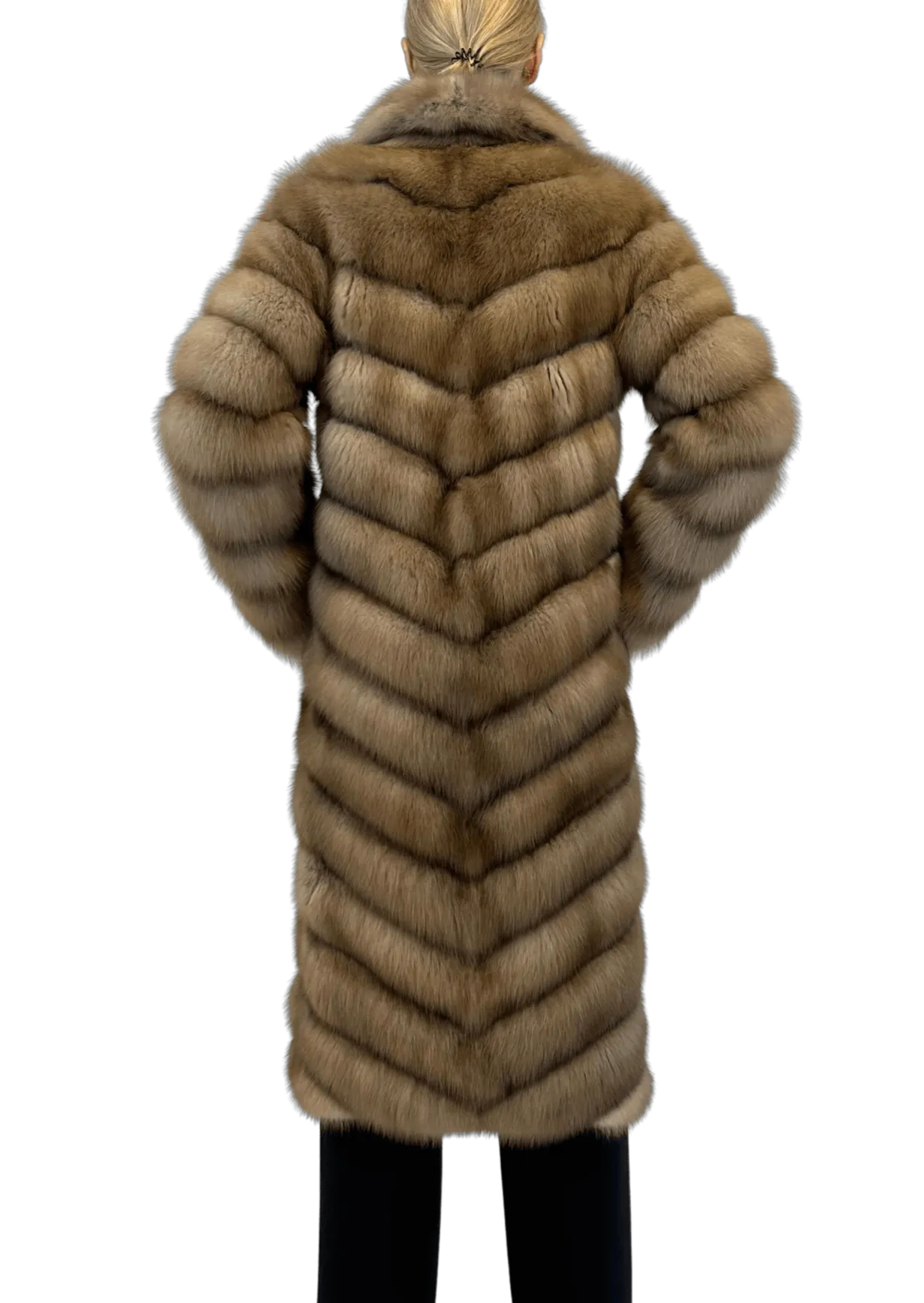 SABLE COAT WITH ATTACHED COLLAR "NOELLE"