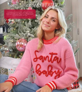 'Santa Baby' Striped Neckline Sweater by Simply Southern